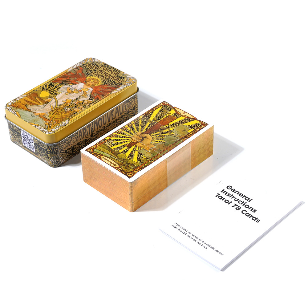 10.3*6 cm Golden Art Nouveau T - Tarot Cards Deck With Guidebook 评论和价格