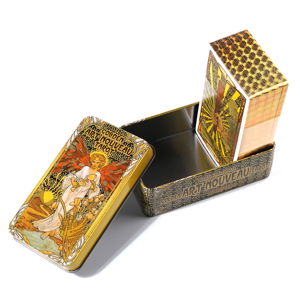 10.3*6 cm Golden Art Nouveau T - Tarot Cards Deck With Guidebook 评论和价格