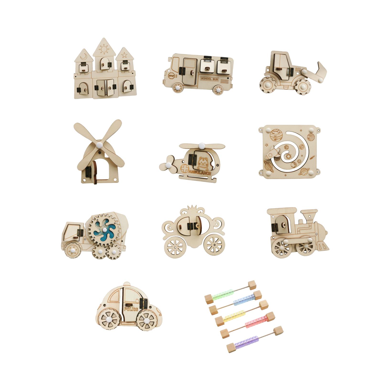 Wooden Busy Board DIY Door Bol - Montessori Wooden Busy Board Toddler 评论和价格