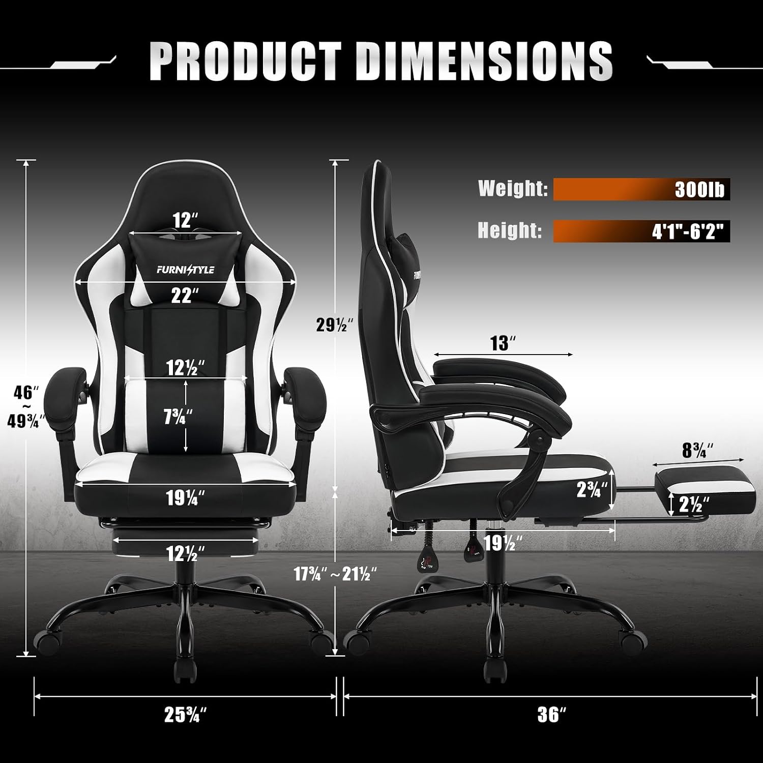 Gaming Chair with Footrest, Vi - Video Games 评论和价格