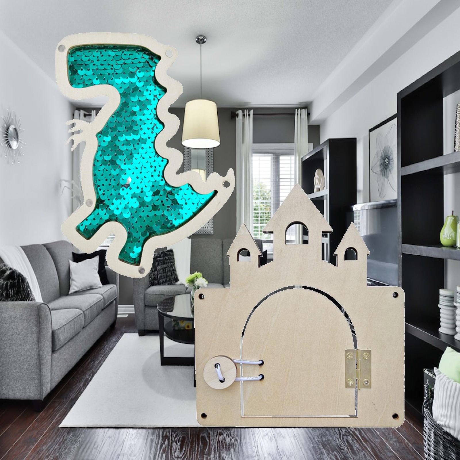 Wooden Busy Board DIY Parts Ca - Montessori Wooden Busy Board Toddler 评论和价格