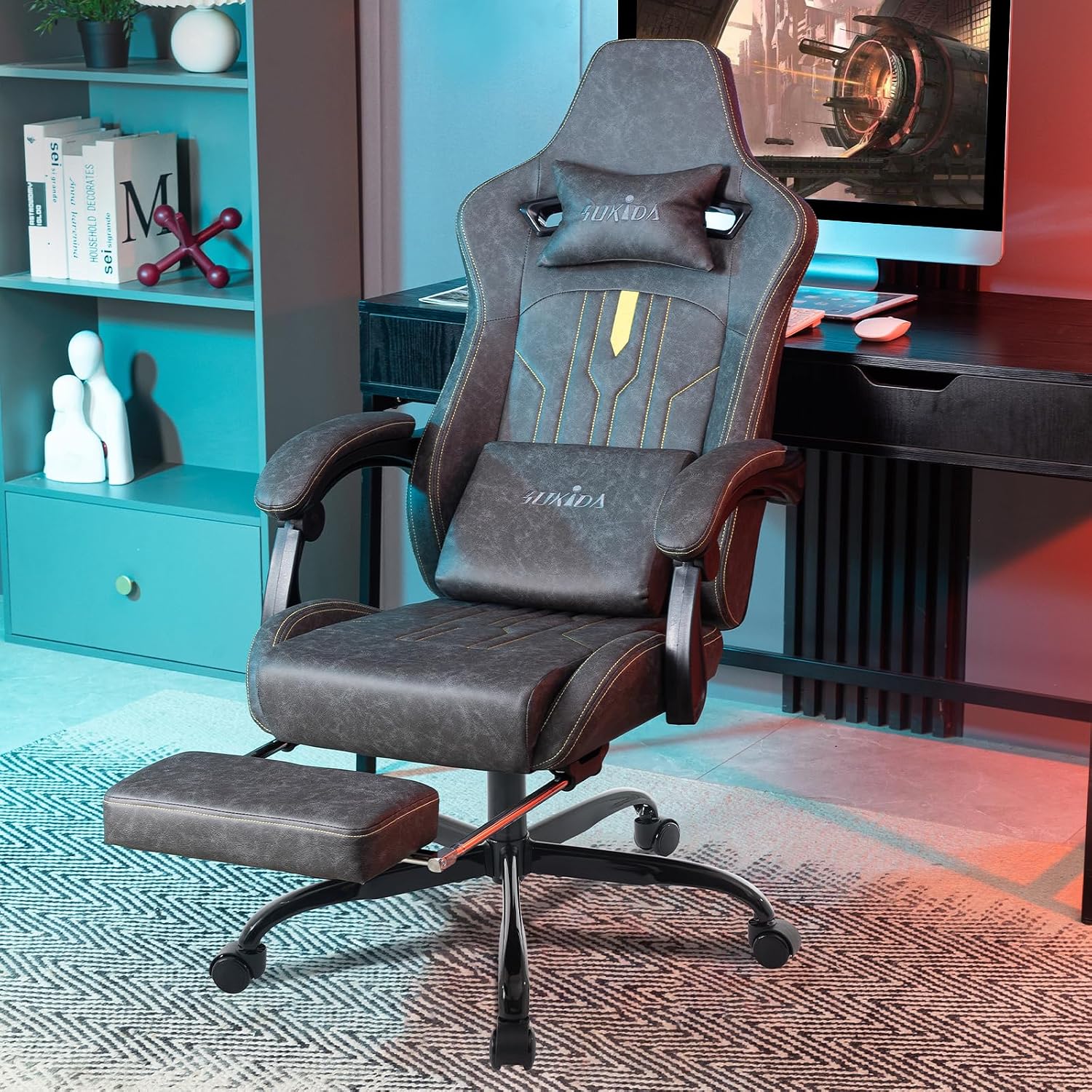 Gaming Chair with Footrest Erg - Video Games 评论和价格