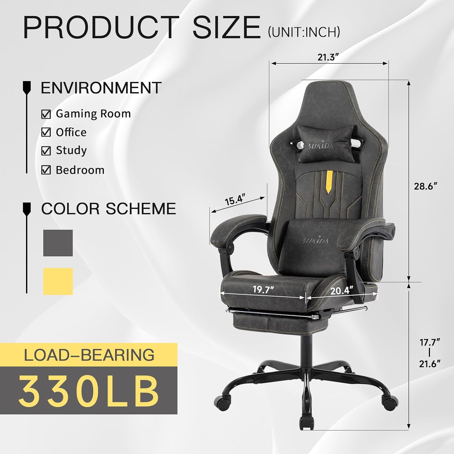 Gaming Chair with Footrest Erg - Video Games 评论和价格