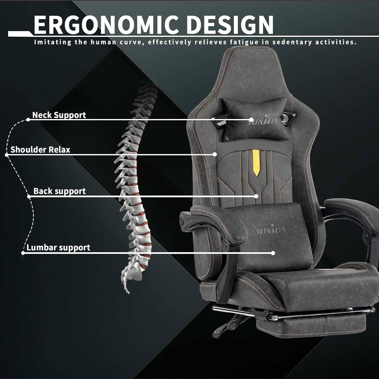 Gaming Chair with Footrest Erg - Video Games 评论和价格