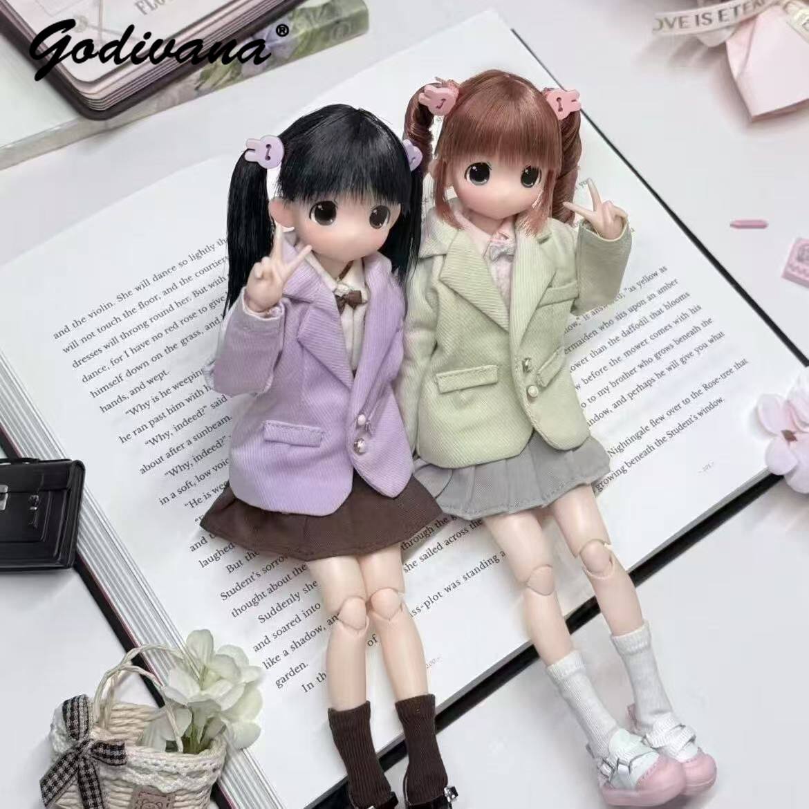 Blythe/OB22/24/azone Doll Clot - Bjd Doll 1 6 Full Set With Clothes 评论和价格