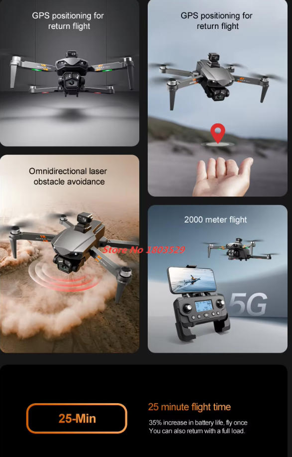 GPS Brushless Drone 8K HD Came - Fpv Brushless Rc Drone 4K 评论和价格