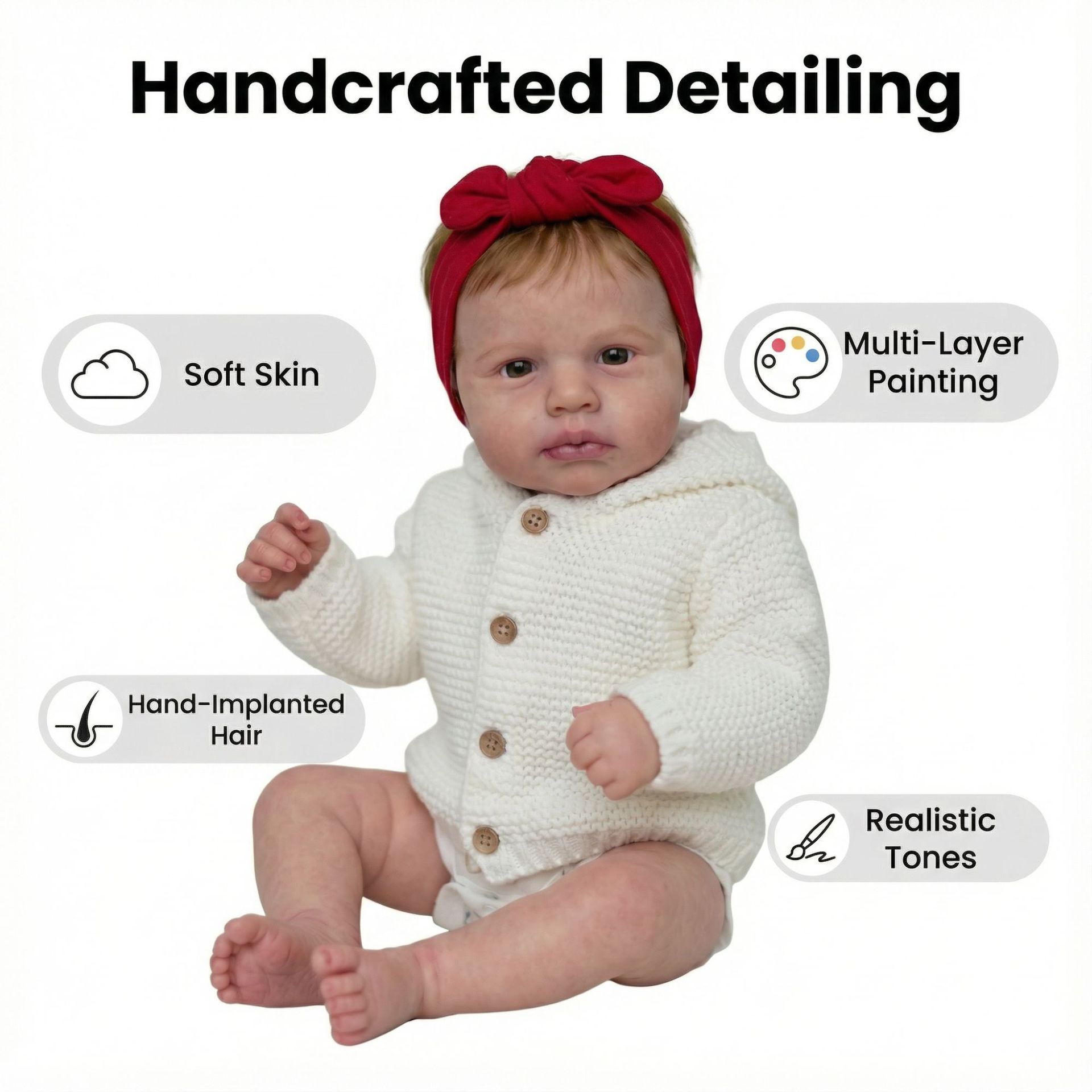 49cm LOULOU Realistic Newborn  - Reborn Baby Doll Silicone Realistic 评论和价格