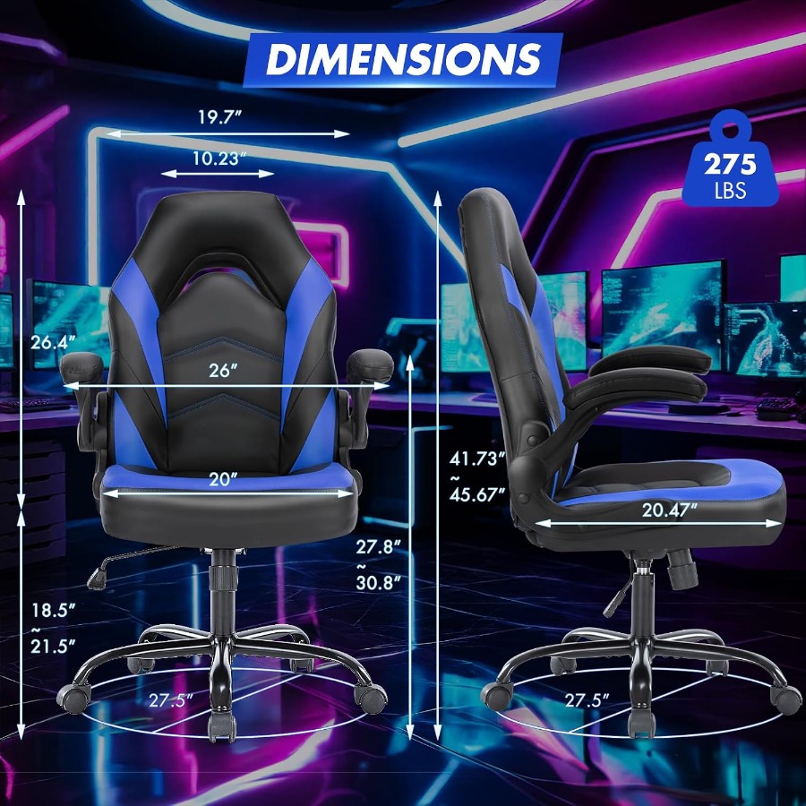 Computer Desk Chair, Lumbar Su - Video Games 评论和价格