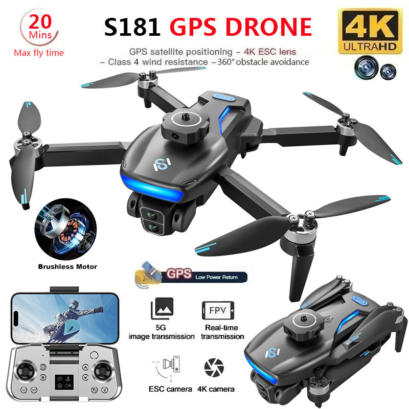 S181 GPS Drone 4K Professional - Fpv Brushless Rc Drone 4K 评论和价格